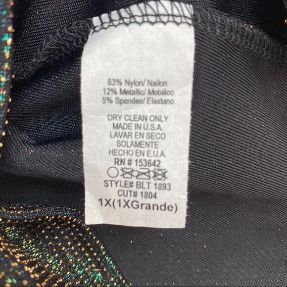 Blue Leopard Metallic Twist Front Cami Tank NWOT 1XL - Picture 3 of 4